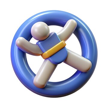 recommend clip art: 3D icon of a person in a life preserver. perfect for representing safety. rescue. or water sports.