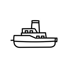 Toy Boat Outline Icon, Vector illustration