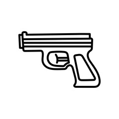Water Pistol Outline Icon, Vector illustration