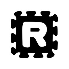 Floor Puzzle Glyph Icon, Vector illustration