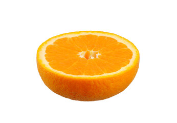 Half Orange fruit isolated on white background.