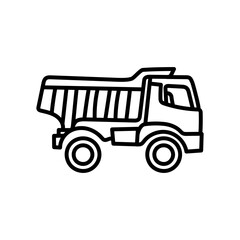 Dump Truck Outline Icon, Vector illustration