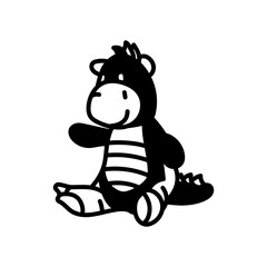 Dragon Plush Doll Glyph Icon, Vector illustration