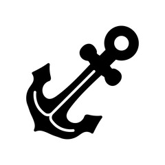 Wooden Anchor Glyph Icon, Vector illustration