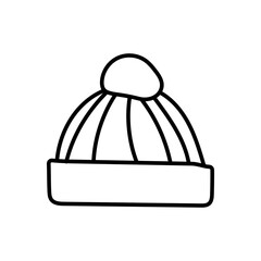Wool Hat Outline Icon, Vector illustration