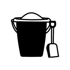 Bucket Of Sand Glyph Icon, Vector illustration
