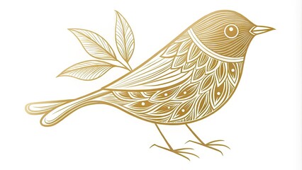 Delicate, hand-drawn illustration of a bird's silhouette in simple, bold lines, perfect for adding a touch of whimsy to designs, papers, and digital projects.