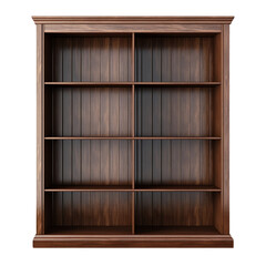 Elegant wooden bookshelf with multiple compartments, perfect for displaying books and decorative items in any room.