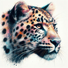Obraz premium illustration painting of leopard head