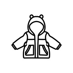 Winter Jacket Outline Icon, Vector illustration