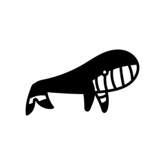 Whale Pillow Glyph Icon, Vector illustration