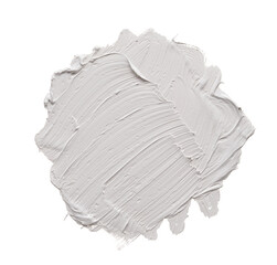 Impressive stroke of white acrylic paint on a clean white background. The brush is ideal for creative projects, background designs or illustrations where cleanliness and sophistication are required.