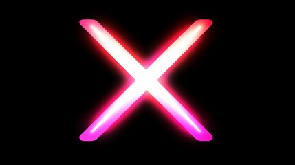 Fototapeta premium Represents social media interaction and digital communication with an 'x' sign on a reflective surface.