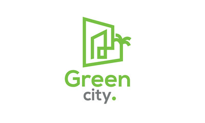 A line art icon logo of a house/home with a leaf/tree	