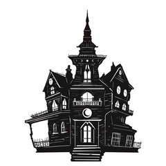 illustration Silhouette noir Manoir Hant&eacute;e , Png fond transparent, horror halloween.