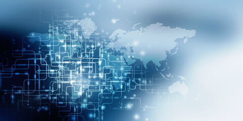 Fototapeta premium 2d illustration world map abstract background 