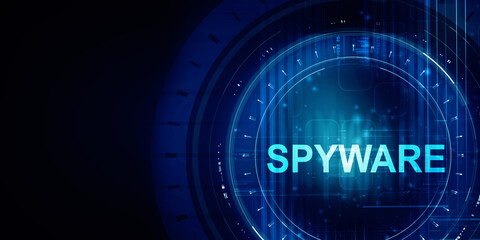 
2d illustration Spyware computer virus