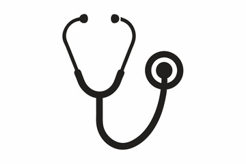 Doctor stethoscope medical device flat icon vector