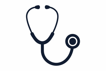 Doctor stethoscope medical device flat icon vector