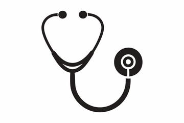 Doctor stethoscope medical device flat icon vector