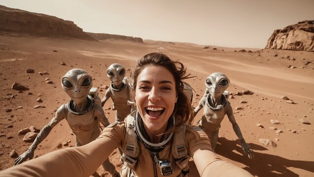 Selfie su marte con alieni