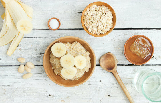 Haferflocken overnight Porridge Fr&uuml;hst&uuml;ck