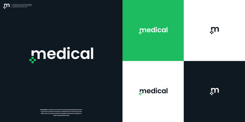 Minimalist medical healthcare logo design template
