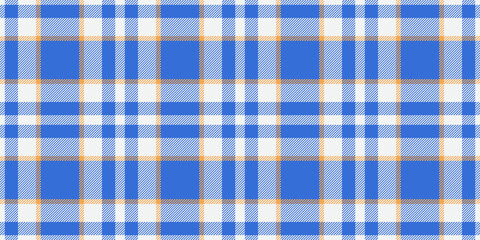 Luxury fabric tartan seamless, bedding pattern check vector. Up texture plaid textile background in blue and white colors.