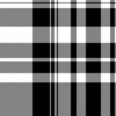 Adorable background vector check, fibre plaid pattern textile. Structure fabric tartan texture seamless in white and black colors.