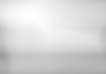 Background white ribbed glass texture. Gray frosted acrylic reeded wavy surface. Fluted door window close-up. Vector illustration.