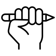 Hand holding a pencil icon