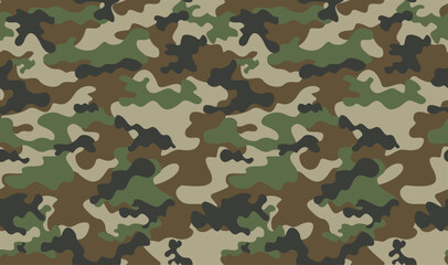 Army camouflage seamless military pattern, vector classic trendy background