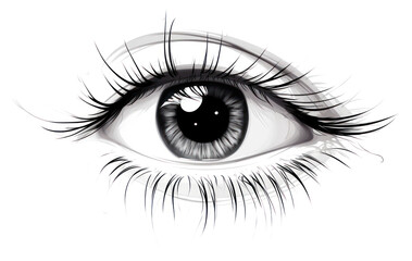 PNG Drawing eyelash sketch white background.