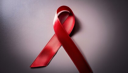A red ribbon, a symbol of awareness and support.