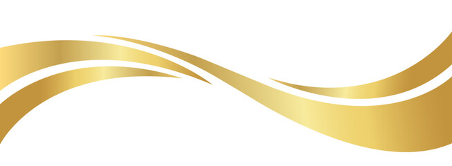 gold wave curve, golden wave corner shape for element, stripes ribbon golden graphic, striped gold