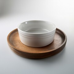 White ceramic bowl with a unique, rounded design. Perfect for serving dips, sauces, or small snacks.