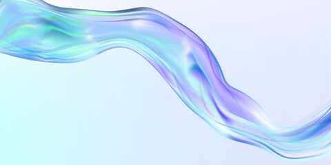 Abstract  holographic wave.Flow iridescent fluid.Dynamic spectrum ribbon.