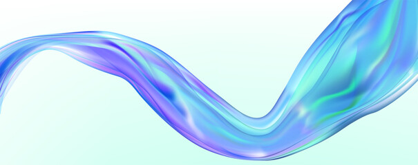 Abstract  holographic wave.Flow iridescent fluid.Dynamic spectrum ribbon.
