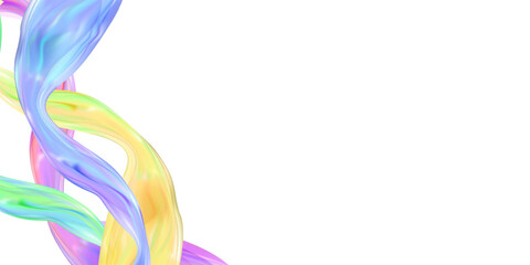 Abstract  holographic wave.Flow iridescent fluid.Dynamic spectrum ribbon.
