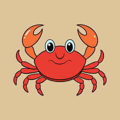 Fototapeta premium vector illustration of red crab