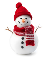 Cute Snowman isolated on white background	