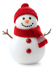 Cute Snowman isolated on white background	