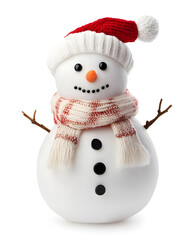 Cute Snowman isolated on white background	