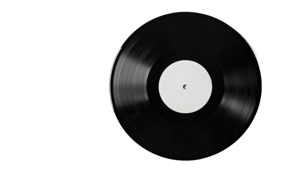 Vector vinyl record on transparent background, png	
