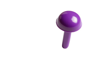 A single purple push pin  on transparent background, png	