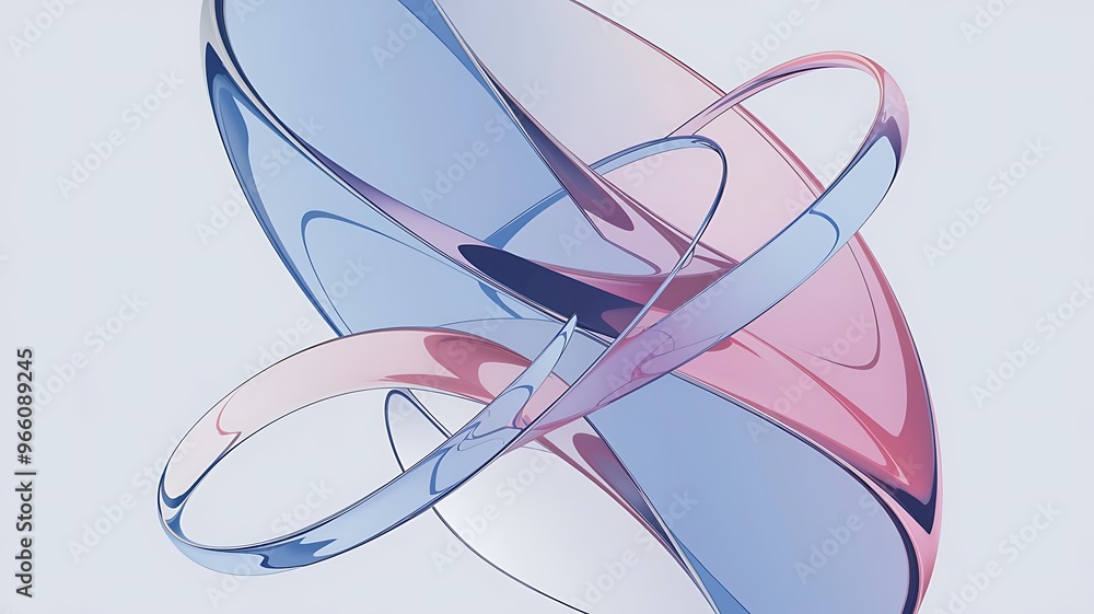 Poster abstract rounded lines on a light background