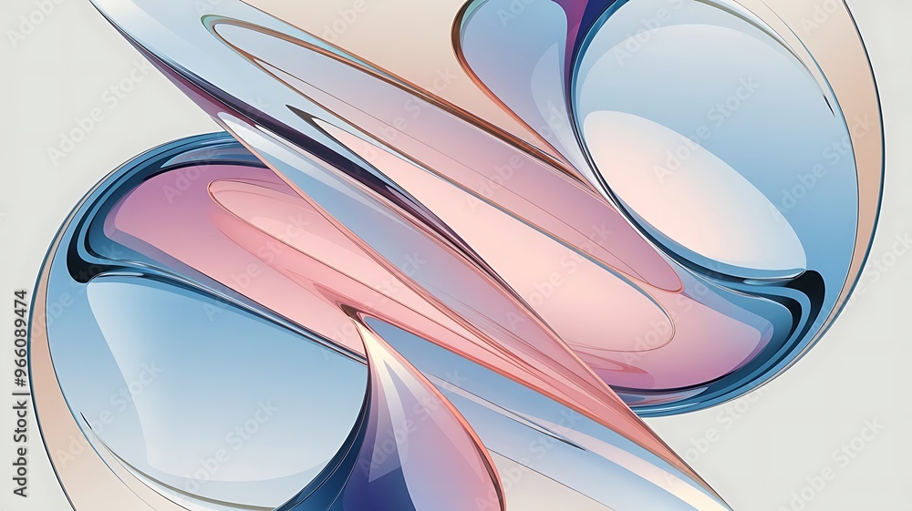 Aufkleber abstract rounded lines on a light background