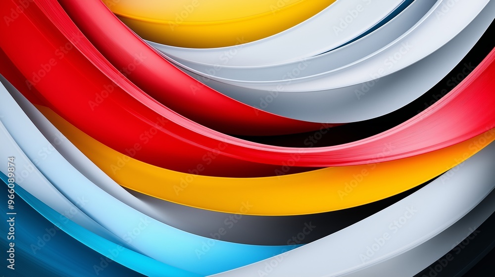 Poster a colorful, abstract design with a red stripe. the colors are bright and bold, creating a sense of e
