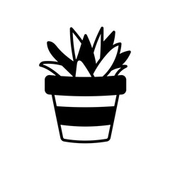 Plant Pot Glyph Icon, Vector illustration