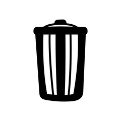 Trash Bin Glyph Icon, Vector illustration